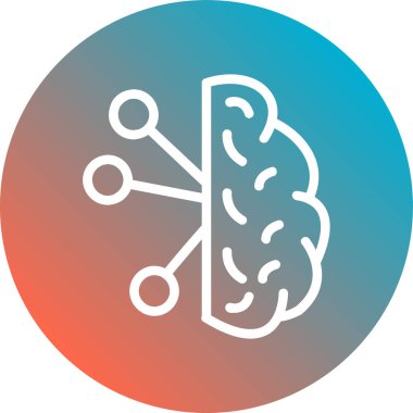 Beyin. Web simgesi basit illüstrasyon