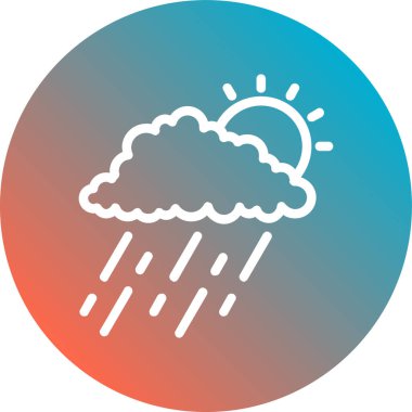 yağmur simgesi, vektör illüstrasyonu