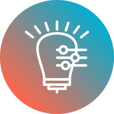 Işık lambası simgesi, fikir konsepti, vektör illüstrasyonu