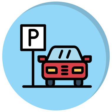 Araba parkı. Web simgesi