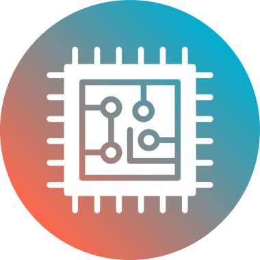 İşlemci. Web simgesi basit illüstrasyon