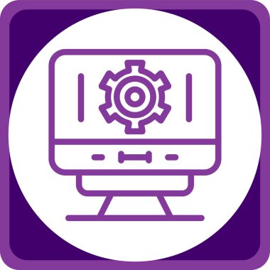 Bilgisayar. Web simgesi basit illüstrasyon