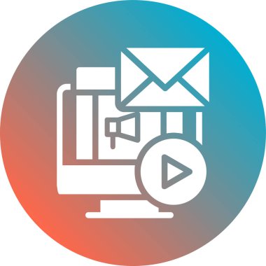 İleti düzlüğü simgesi, vektör, illüstrasyon içeren zarf