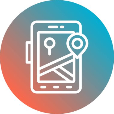 konum haritası simgesi, vektör illüstrasyonu