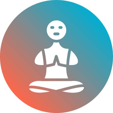 Eğilim biçimi izole edilmiş arkaplanda meditasyon simgesi