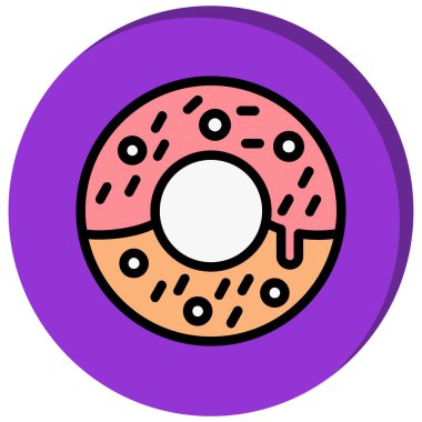 donut. Web simgesi basit illüstrasyon
