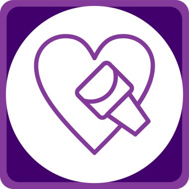 Kalp ikonu vektör illüstrasyonu