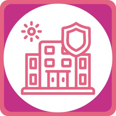 Bir bina simgesinin vektör illüstrasyonu