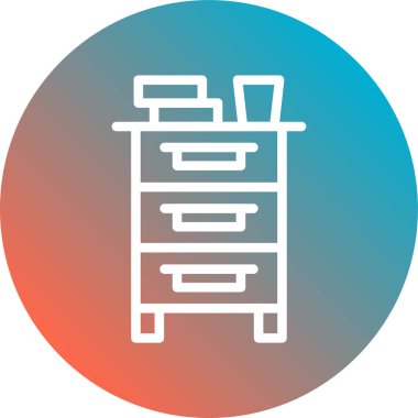 kitaplık düz simge, vektör illüstrasyonu