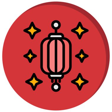 Çince fener kutsal kişilerin resmi, vektör çizim