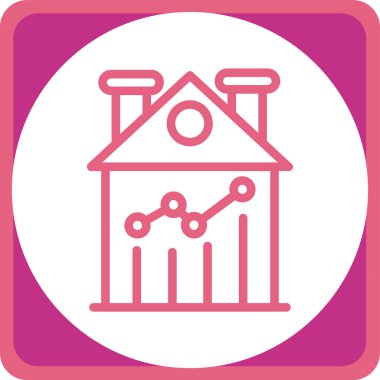 Bina. Web simgesi basit illüstrasyon