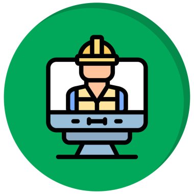 İnşaat işçisi simgesi, vektör illüstrasyonu