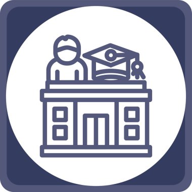 Kitaplı üniversite binasının vektör simgesi