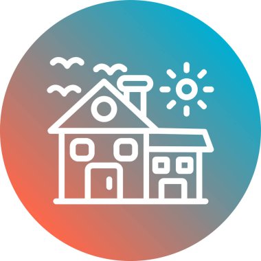 Bir ev simgesinin vektör illüstrasyonu