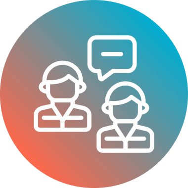 Müşteri servisi vektör simgesi. biçim çift renkli düz yuvarlak sembol, yumuşak mavi renkler, yuvarlak açılar, beyaz arkaplan.