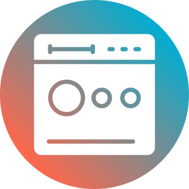 Makine simgesi olan yuvarlak bir düğmenin gösterimi