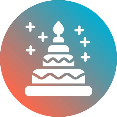 Kek. Web simgesi basit illüstrasyon