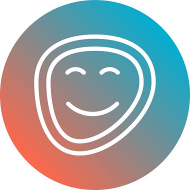 Mutlu gülümseme simgesi, basit vektör çizimi