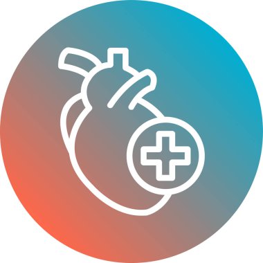 Kalp ikonu vektör illüstrasyonu