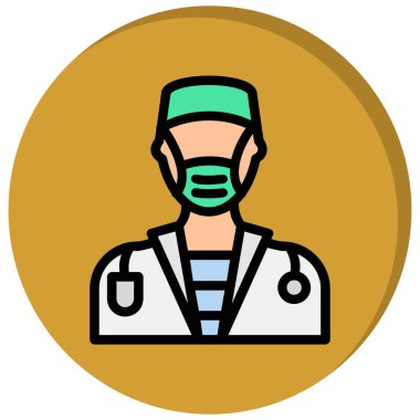 Doktor. Web simgesi basit illüstrasyon