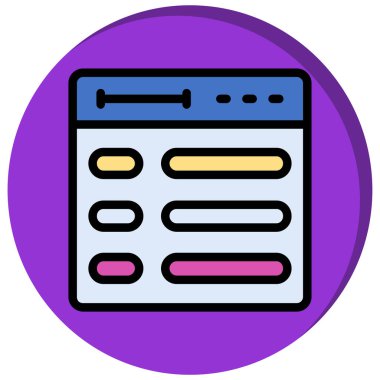 tarayıcı web sayfası simgesi renk ana hatları vektörü