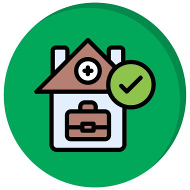 Ev sigortası renk ikonu vektörü. Ev sigortası tabelası. izole edilmiş sembol çizimi