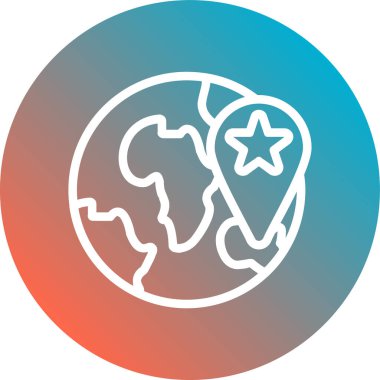 dünya gezegen simgesi vektör illüstrasyonu