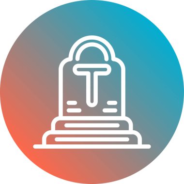 Uzun gölgeli beyaz çizgi ortaçağ miğferi ikonu. Ortaçağ şapkası ve savunma ikonlu koruma şapkası. Çember düğmesi. vektör illüstrasyonu