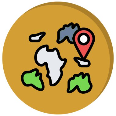 Dünya haritası simgesi. vektör illüstrasyonu