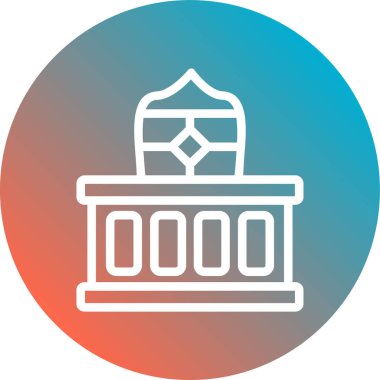 uzun gölgeli daire biçiminde bina simgesi