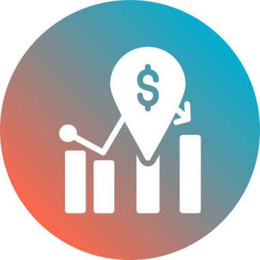 iş büyüme düz simgesi