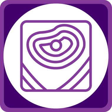 Mor ve beyaz çizgi simgesinin vektör çizimi