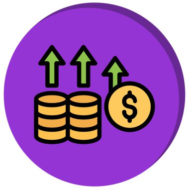 Dolar. Web simgesi basit illüstrasyon