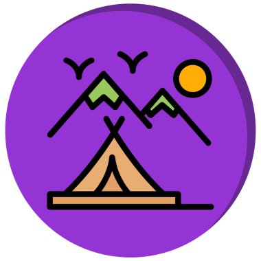 Bir çadır simgesinin vektör illüstrasyonu