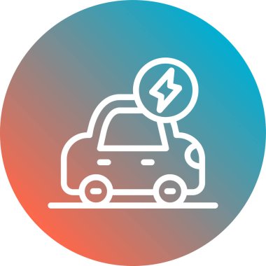 elektrikli araba şarj vektör simgesi modern illüstrasyon