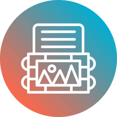 yazıcı simgesi soyut bir grupta izole edildi