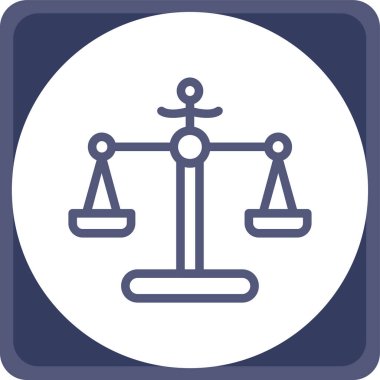 Moda tarzında tecrit edilmiş adalet simgesi