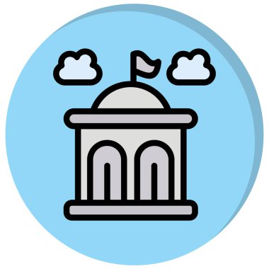 Bina. Web simgesi basit illüstrasyon