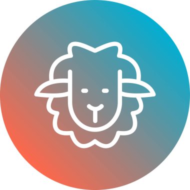 Düz bir aslan simgesinin vektör çizimi.