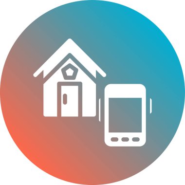 akıllı ev vektörü simgesi modern basit çember çizimi