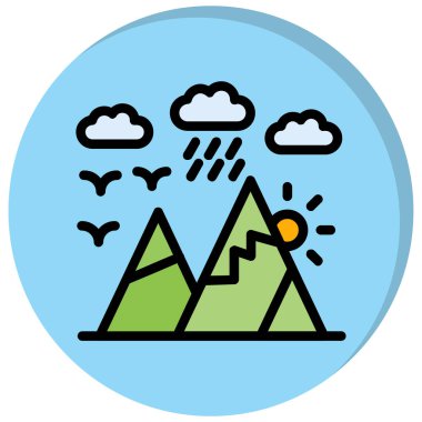 Dağlı bir ağacın vektör çizimi