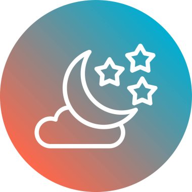 gece ay simgesi vektör illüstrasyonu