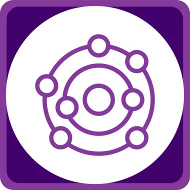 Eşsiz Atom Vektörü Kabartma Simgesi