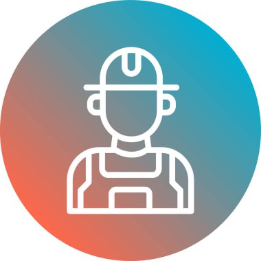 İşçi simgesi soyut arkaplan grubunda izole edildi