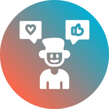 Konuşması olan bir adamın modern bir simgesinin vektör çizimi