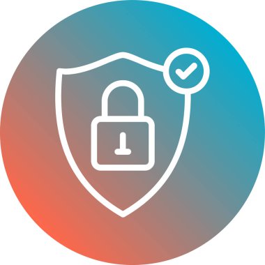 Düz Çember Vektör Simgesi Tasarımı Kilitle