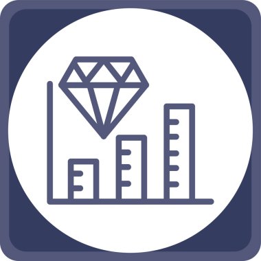 Elmas ikonu. Vektör çizimi. düz tasarım biçimi.