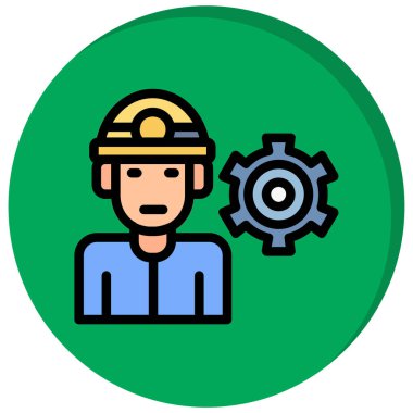 Kasklı ve İngiliz anahtarlı bir adamın vektör çizimi