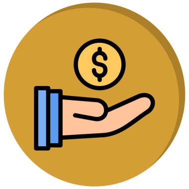 Dolar para simgesini tutan el.