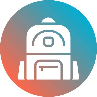 Sırt çantası düz simgesi, vektör illüstrasyonu